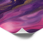 Abstrakter Flow Art Blue Lila Pink Gold- Poster (Ecke)