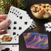 Abstrakter Flow Art Blue Lila Rosa und Gold- Spielkarten (In Situ)