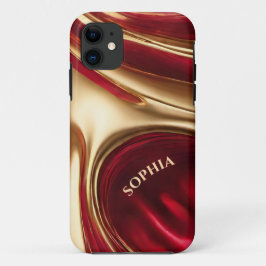 Abstrakter Flow Art-Red und Gold Case-Mate iPhone Hülle