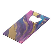 Abstrakter Fluss Art - Blau, Lila, rosa und goldfa Geldbeutel Flaschenöffner (Vorderseite Schrägansicht)