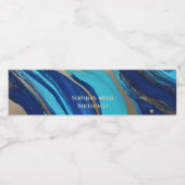 Abstrakter Fluss Art- Blau- und Gold- Wasserflaschenetikett (Einzelnes Label)