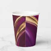 Abstrakter Fluss Art - Fuchsia Lila und Gold- Pappbecher (Rechts)