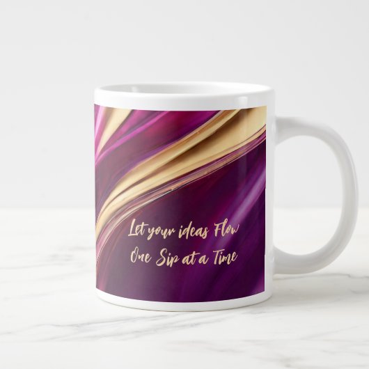 Abstrakter Fluss Art-Motivierend- Jumbo-Tasse (Rechts)