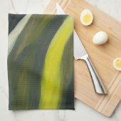 Abstrakter Fluss- gelbes Grau Geschirrtuch (Viertel Falte)