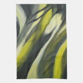 Abstrakter Fluss- gelbes Grau Geschirrtuch (Vertikal)