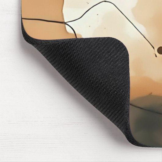 Abstrakter Fluss in Beige und Braun Mousepad (Ecke)