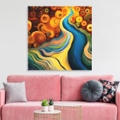 Abstrakter Fluss mit modernen Wirbel Leinwanddruck (Insitu (Wohnzimmer))