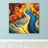 Abstrakter Fluss mit modernen Wirbel Leinwanddruck (Insitu (Holzboden))