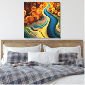Abstrakter Fluss mit modernen Wirbel Leinwanddruck (Insitu (Schlafzimmer))