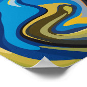 Abstrakter Fluss von Blu- und Erdtönen Poster (Ecke)