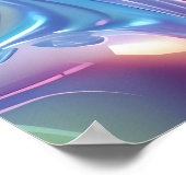 Abstrakter Flüssig-Chrom-Leinwanddruck Poster (Ecke)