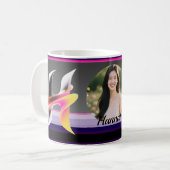 Abstrakter flüssiger Buchstabe H Metallic Neon Kaffeetasse (Vorderseite Links)