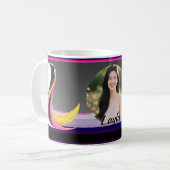 Abstrakter flüssiger Buchstabe L Neonfeder Kaffeetasse (Vorderseite Links)