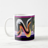 Abstrakter flüssiger Buchstabe N Neonfeder Kaffeetasse (Links)