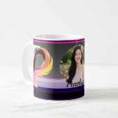 Abstrakter flüssiger Buchstabe P Neonfeder Kaffeetasse (Vorderseite Links)