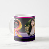 Abstrakter flüssiger Buchstabe R Neonfeder Kaffeetasse (Vorderseite Links)