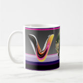 Abstrakter flüssiger Buchstabe V Glänzend Neon Kaffeetasse (Links)