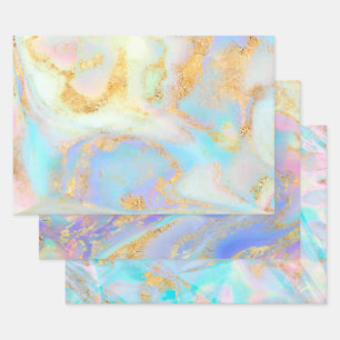 abstrakter flüssiger Marmor Geschenkpapier Set