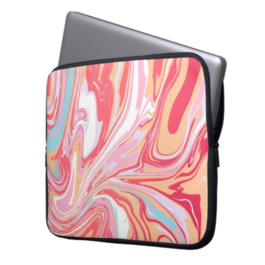 Abstrakter flüssiger Marmor oder Epoxy-Trendbackgr Laptopschutzhülle (Vorderseite Links)