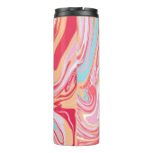 Abstrakter flüssiger Marmor oder Epoxy-Trendbackgr Thermosbecher (Rückseite)
