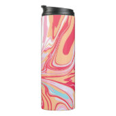 Abstrakter flüssiger Marmor oder Epoxy-Trendbackgr Thermosbecher (Nach rechts gedreht)