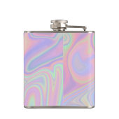 Abstrakter flüssiger schillernder flachmann (Rückseite)