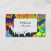 Abstrakter flüssiger Tropfen Farbiger Groovy Strei Visitenkarte (Vorderseite)