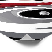 Abstrakter Flüssigkeitswirbel in Rot-, Schwarz- un Poster (Ecke)