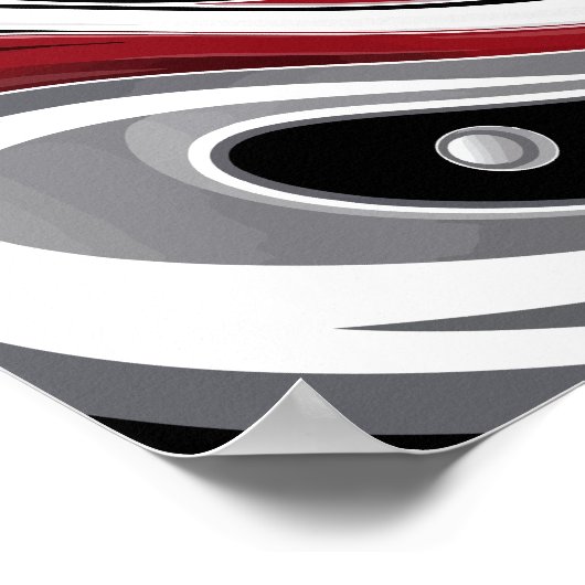 Abstrakter Flüssigkeitswirbel in Rot-, Schwarz- un Poster (Ecke)