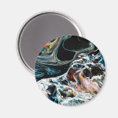Abstrakter Flussschwarz Magnet (Vorderseite/Rückseite)