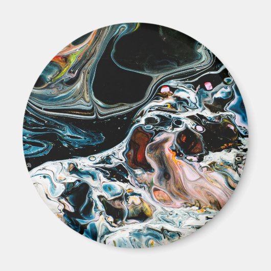 Abstrakter Flussschwarz Magnet (Vorne)