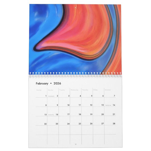 Abstrakter Fotografiekalender Kalender (Feb 2026)