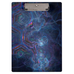 Abstrakter Fraktal-Nebel und geometrischer Morph Klemmbrett