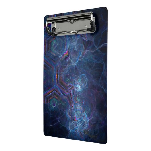 Abstrakter Fraktal-Nebel und geometrischer Morph Mini Klemmbrett (Gewinkelt2)