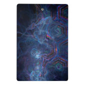 Abstrakter Fraktal-Nebel und geometrischer Morph Mini Klemmbrett (Rückseite)