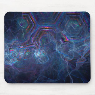 Abstrakter Fraktal-Nebel und geometrischer Morph Mousepad