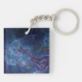 Abstrakter Fraktal-Nebel und geometrischer Morph Schlüsselanhänger (Rückseite)