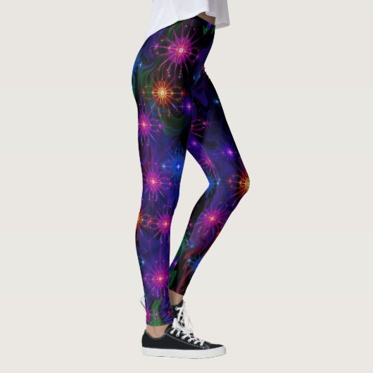 Abstrakter Fraktal-Sternnebel Leggings (Rechts)