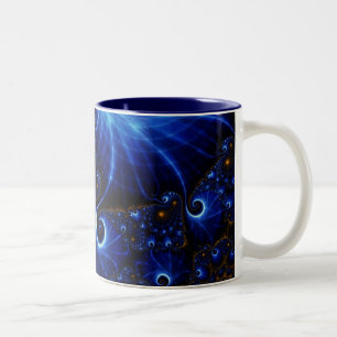 Abstrakter Fraktaler Blauer Himmel Keramikbecher Zweifarbige Tasse