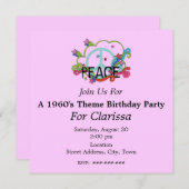 Abstrakter Friedenssymbol Stars Scrolls Geburtstag Einladung (Vorne/Hinten)