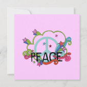 Abstrakter Friedenssymbol Stars Scrolls Geburtstag Einladung (Rückseite)