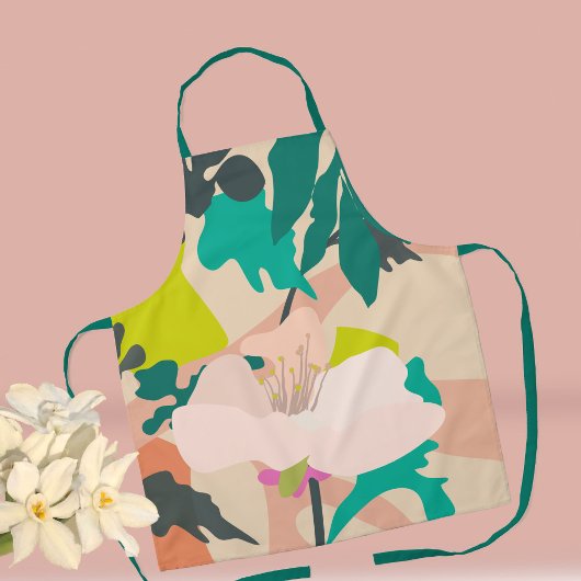 Abstrakter Frühling blühende Blume Farbige Zuhause Schürze