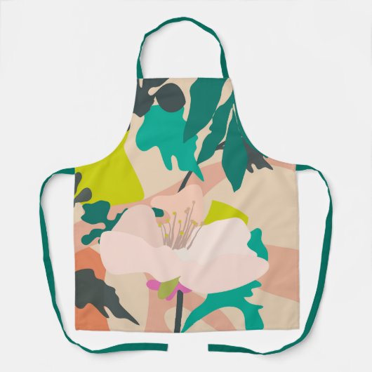 Abstrakter Frühling blühende Blume Farbige Zuhause Schürze (Vorderseite)