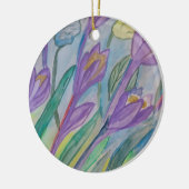 Abstrakter Frühling Crocus Keramik Ornament (Links)
