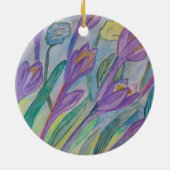 Abstrakter Frühling Crocus Keramik Ornament (Hinten)