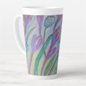 Abstrakter Frühling Crocus Latte Tasse (Linke Ecke)