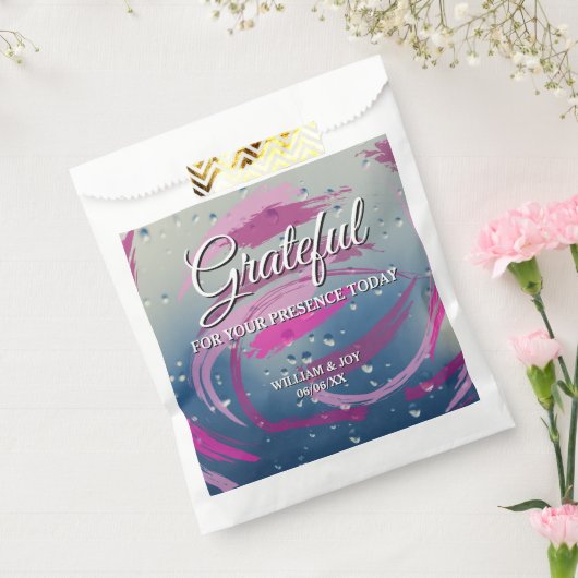 Abstrakter Fuchsien und rosa Pinselstrich Dankbar Geschenktütchen (Versiegelt)