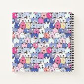 Abstrakter Funny Dog Face Pattern Individuelle Nam Notizblock (Rückseite)