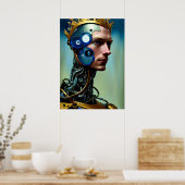 Abstrakter, futuristischer Cybernetic King Poster (Küche)