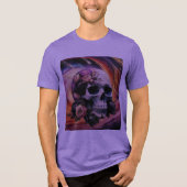 Abstrakter Galaktischer Vintager Skull Tri-Blend Shirt (Vorderseite)